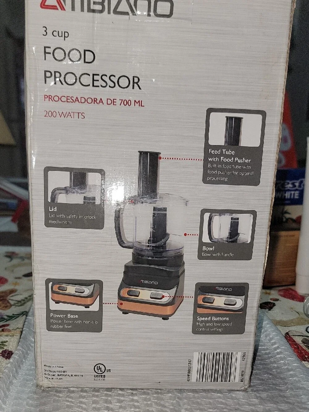 3-Cup Food Processor in Black and Copper